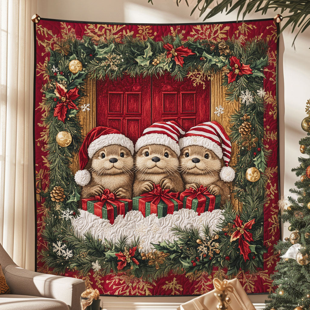 Love Otter Quilt Elegant Quilt Blanket Gift for Housewarming