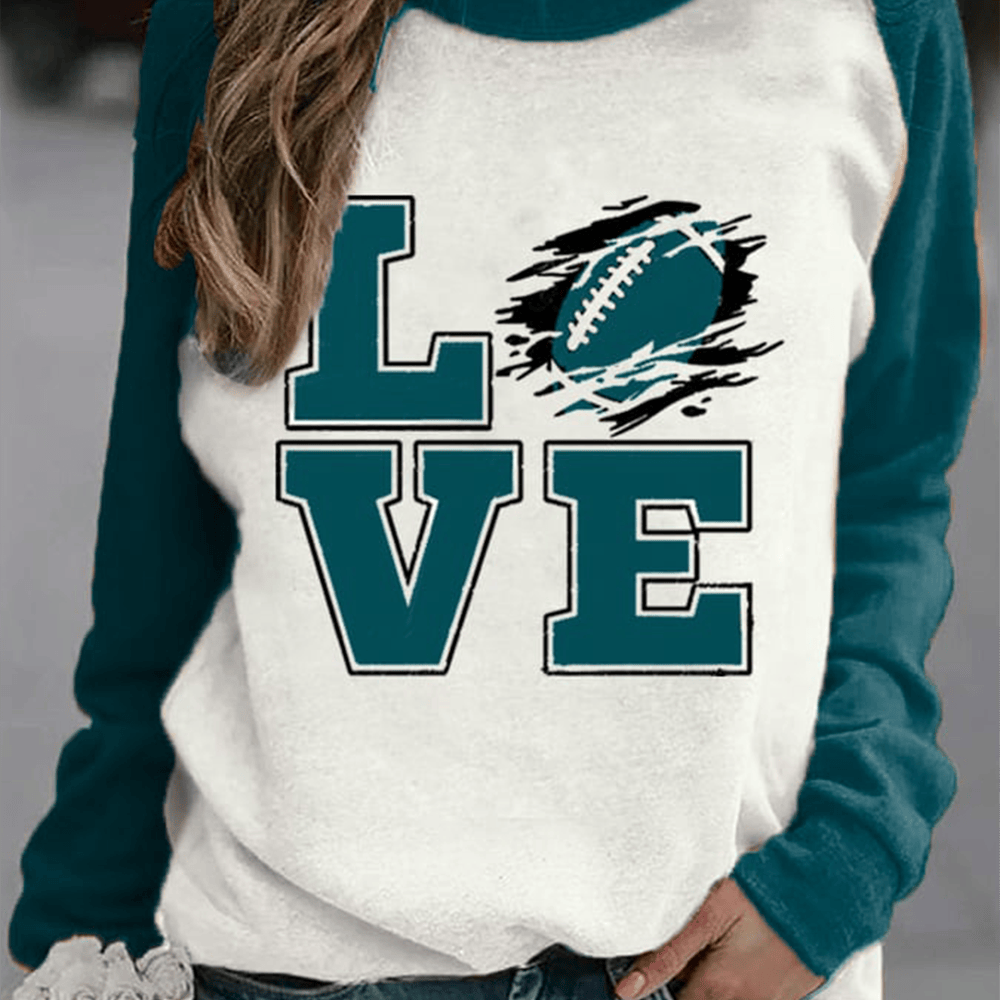 Love Philadelphia Eagles Sweatshirt Game Day Football Clothing Best Gift For Her