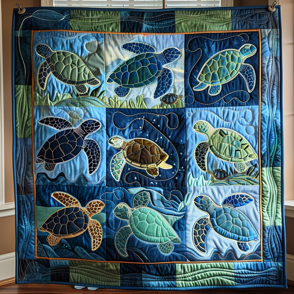 Love Sea Turtles Holiday Xmas Quilt Blanket Christmas Gifts For Your Daughter
