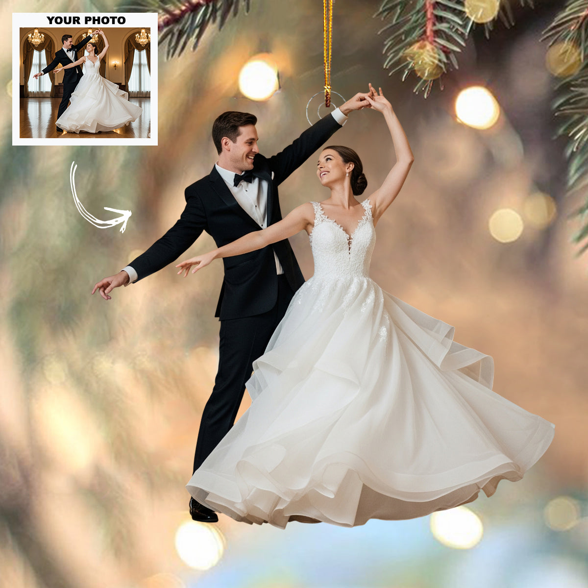Love Story Personalized Photo Mica Ornament Customized Your Photo Ornament Christmas