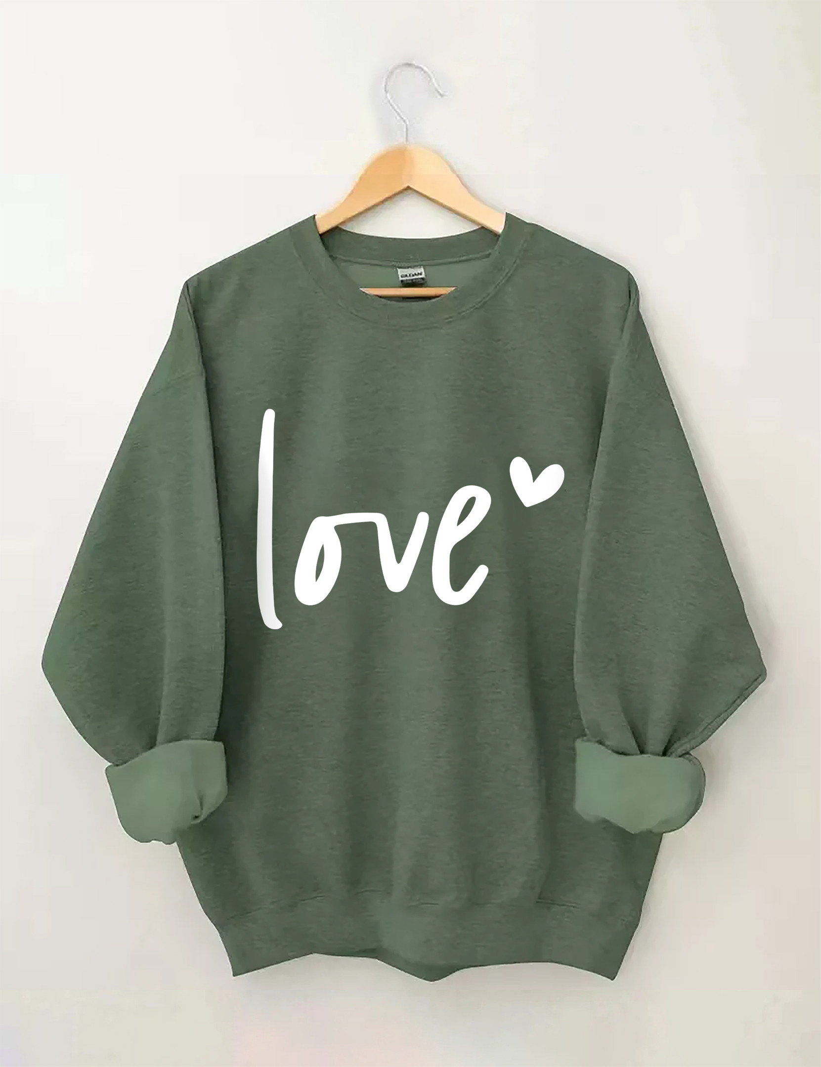 Love Sweatshirt Heart Detail Graphic Design Trendy Sweatshirt Gifts For Girlfriend
