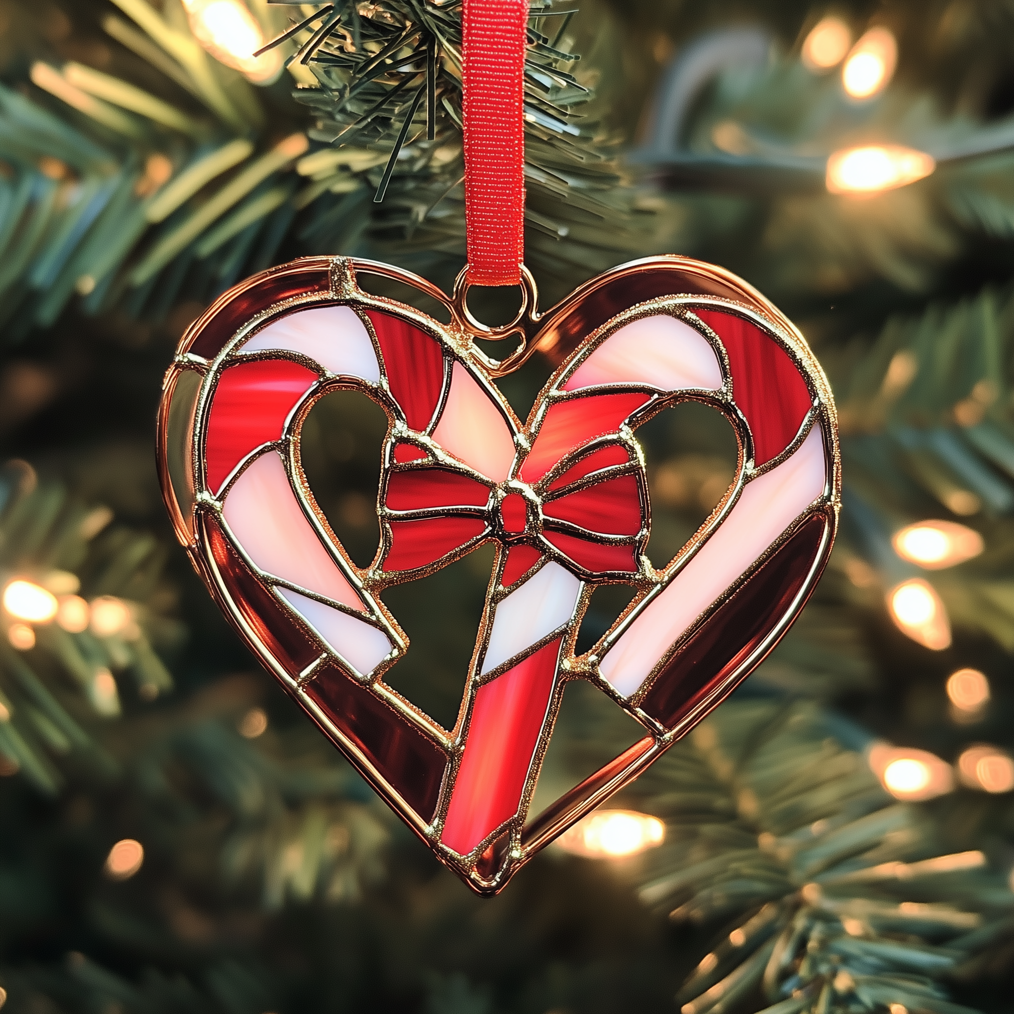 Love Symbol Candy Canes Acrylic Ornament Holiday Ornament Keepsake