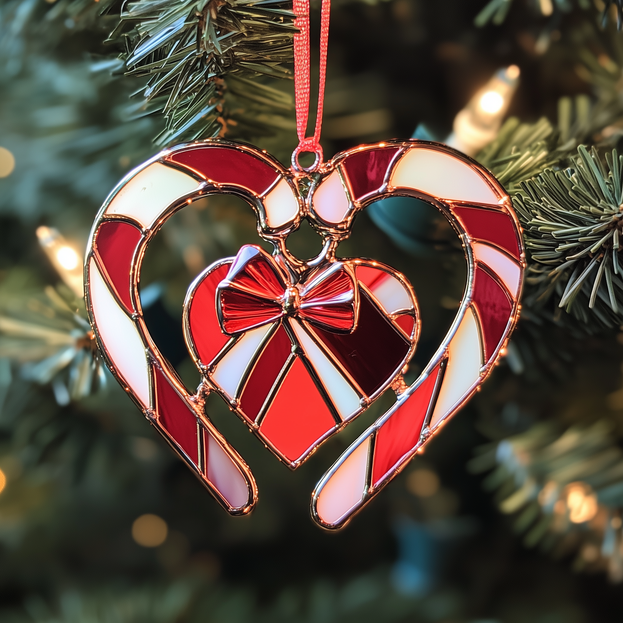 Love Symbol Candy Canes Acrylic Ornament Unique Christmas Gift