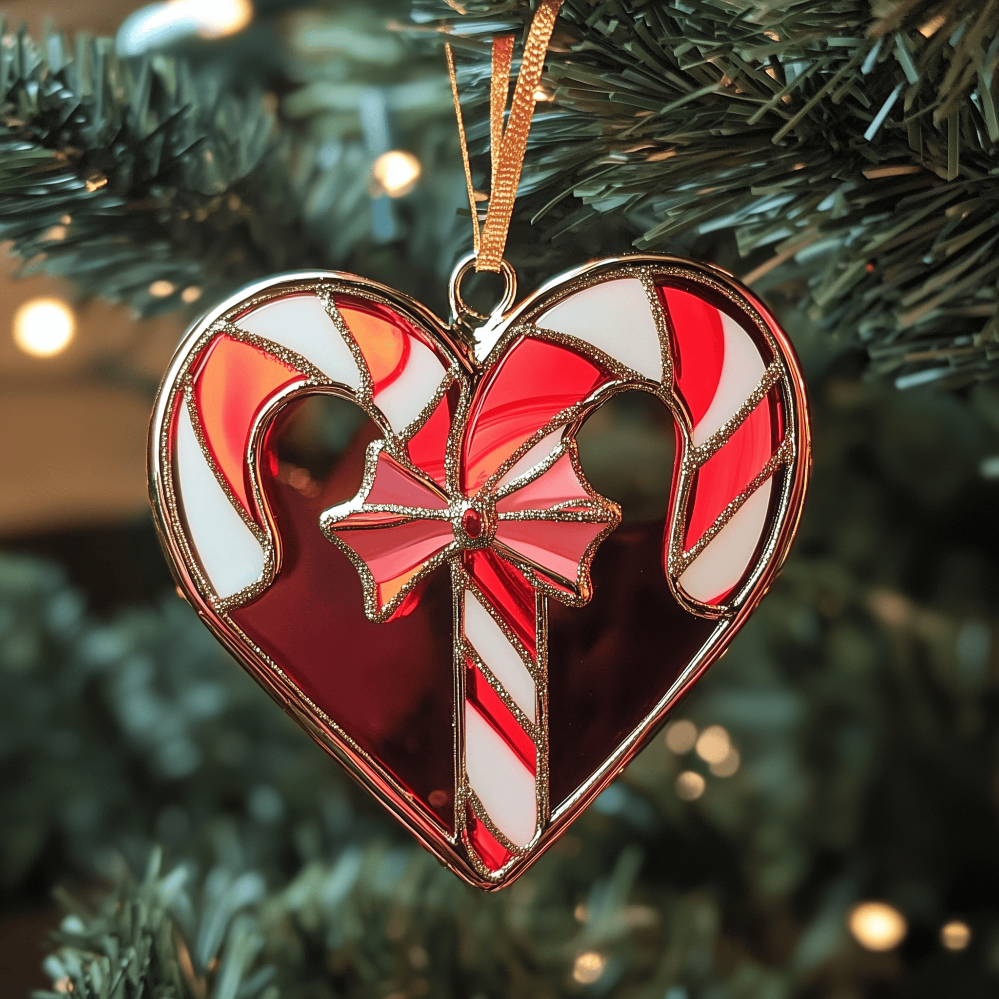 Love Symbol Candy Canes Mica Ornament Feel the Joy of Gifting Personalized Ornaments