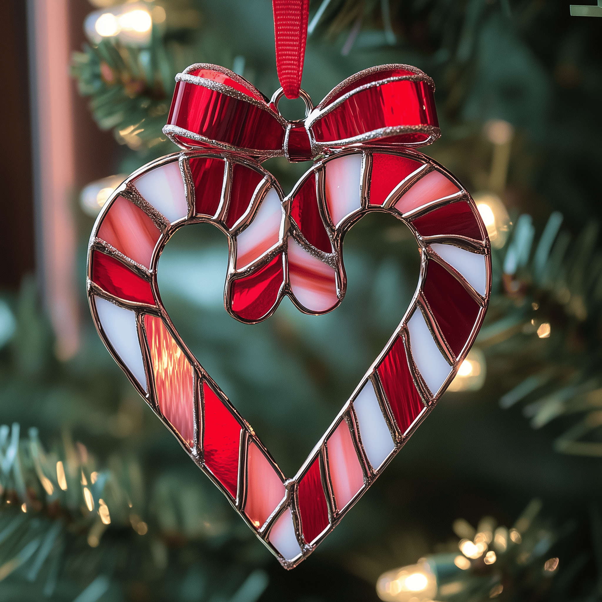 Love Symbol Candy Canes Mica Ornament Turn Your Tree Into a Masterpiece with Stylish Ornaments