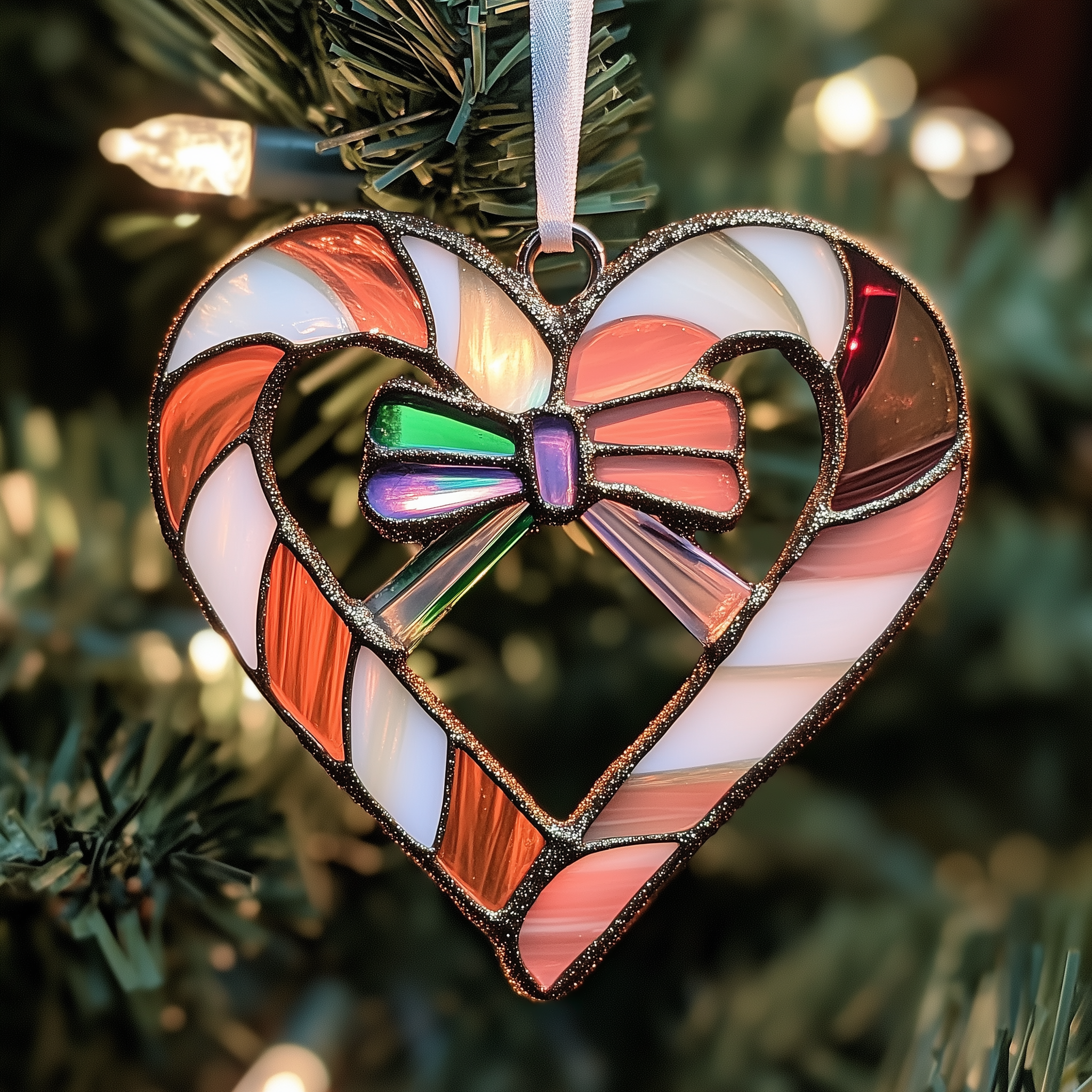 Love Symbol Rainbow Candy Canes Mica Ornament Celebrate Milestones with Ornaments That Tell Your Story