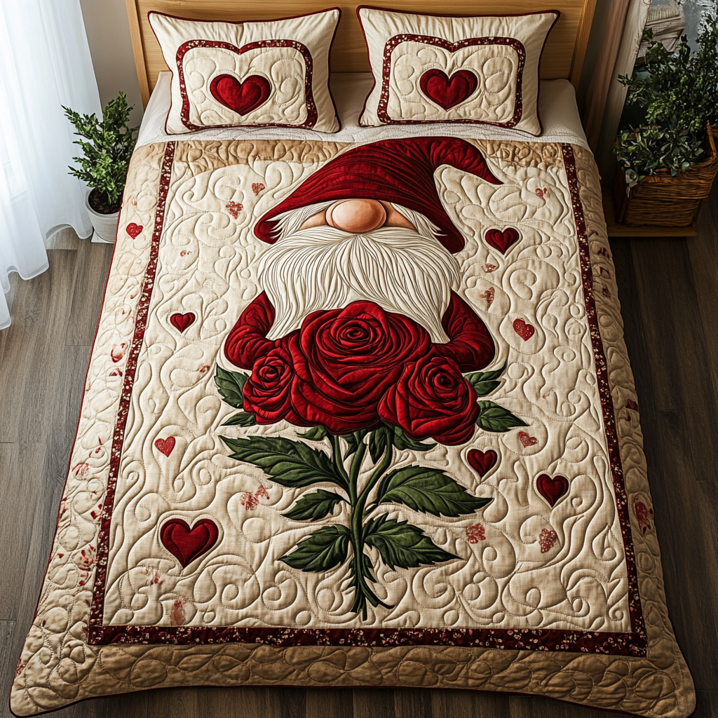Love Symphony Quilted Bedding Set Premium Duvet Cover Gift Set for Mom or Grandma