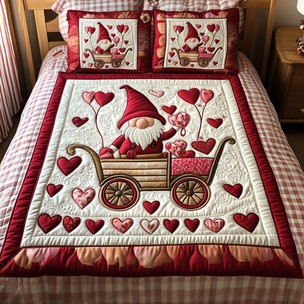 Love Under The Hat Quilted Bedding Set Cozy Comforter Set for Winter Warmth