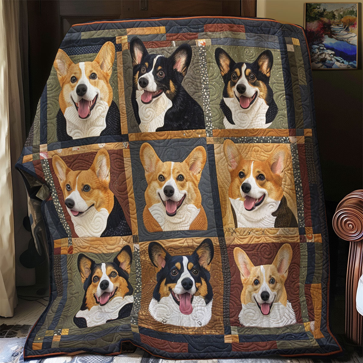Loveable Corgi Quilt Blanket Throws And Blankets Mother's Day Gifts For Daughter In Law