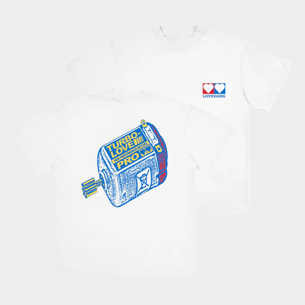 Lovegang Brand Merch TURBO LOVE T-Shirt White Lovegang Shirt Birthday Gift For Her
