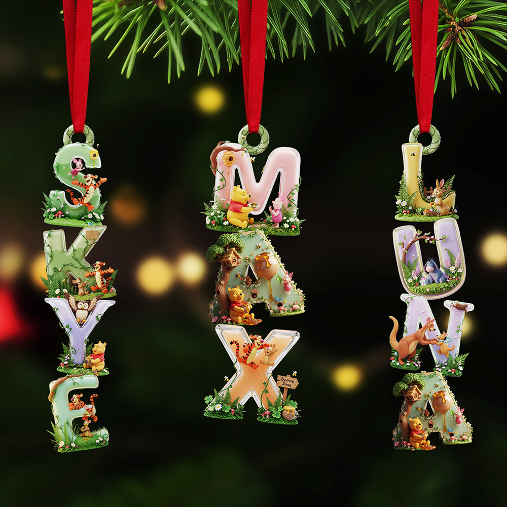 Lovely Alphabet Name Acrylic Ornament, Personalized Gifts For Christmas - Holiday Tree Decoration Gift