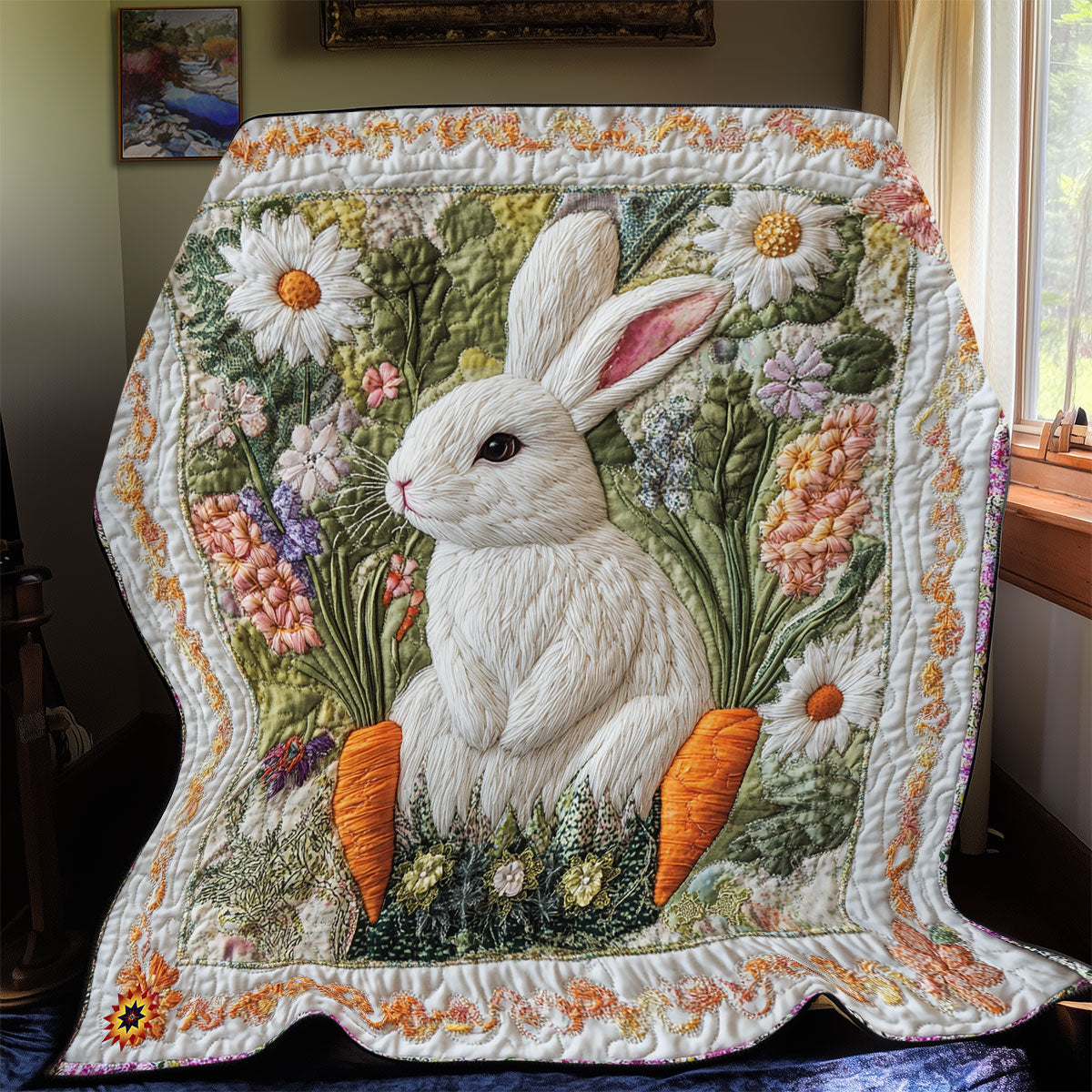 Lovely Bunny In Garden Quilt Blanket Fluffy Throw Blanket Lovely Presents For Bunny Lovers