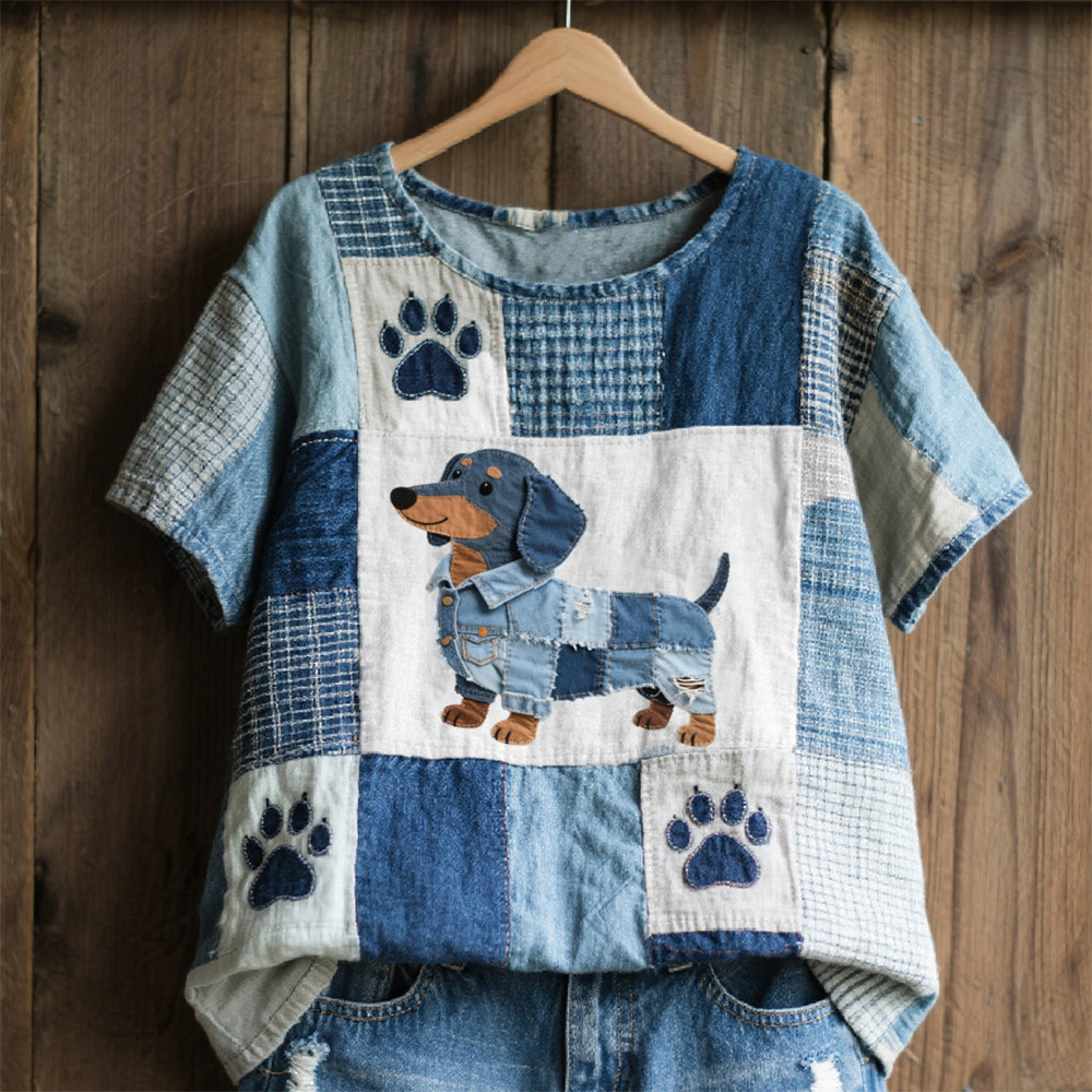 Lovely Dachshund Pattern T-Shirt Cute Dog Clothes Unique Gift For Dachshund Lovers