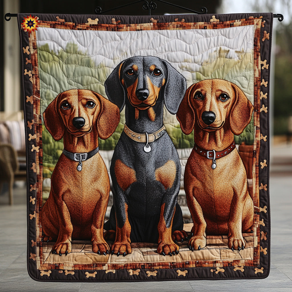 Lovely Dachshund Quilt Blanket King Size Throw Blanket Good Mother's Day Gifts For Mom
