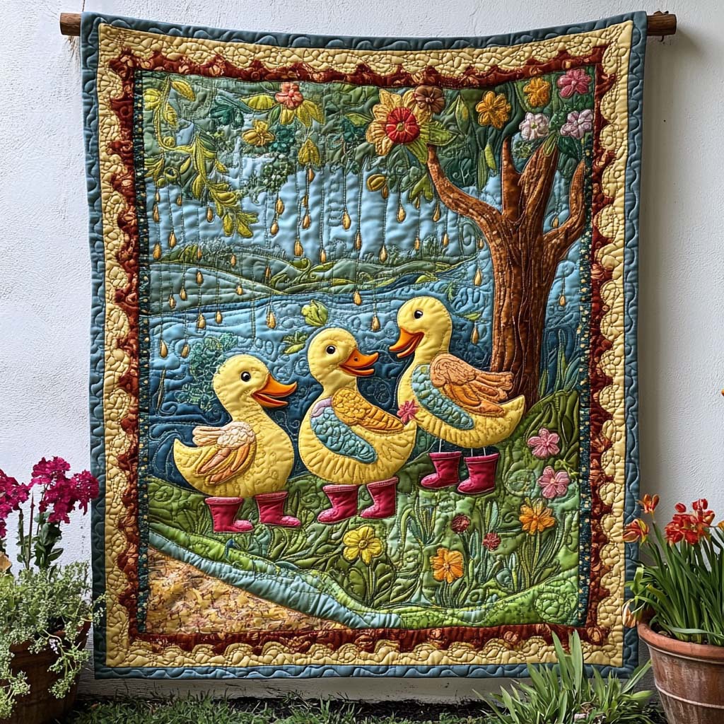 Lovely Duck Meadow Quilted Blanket Christmas Room Decor Family Xmas Present Ideas