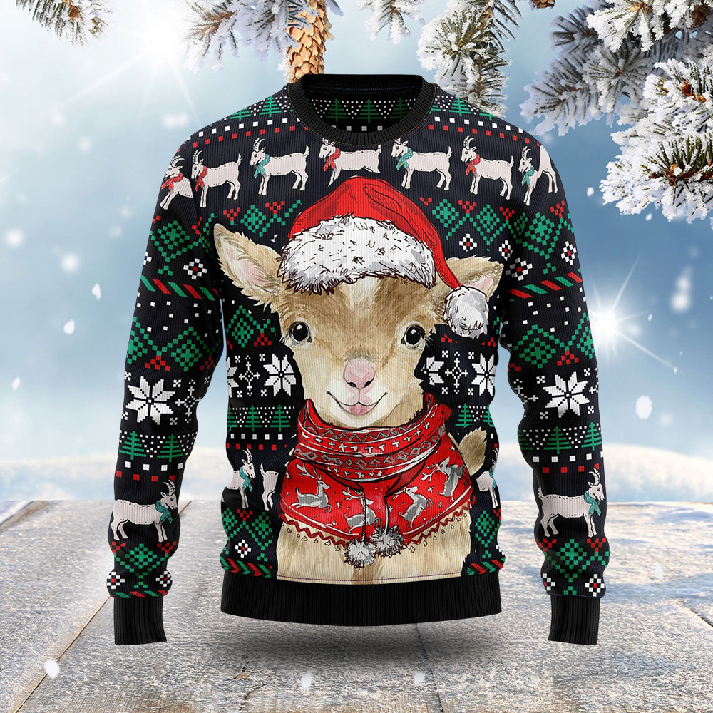 Lovely Goat Ugly Christmas Sweater Animal Themed Winter Clothing Christmas Gifts For Goat Lover