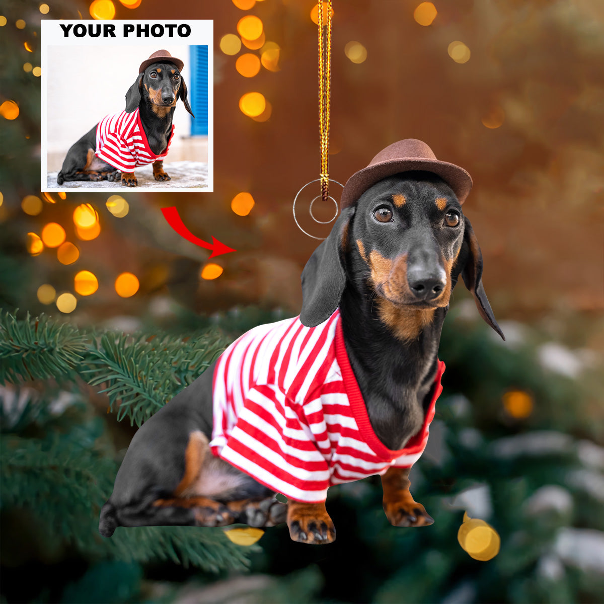 Lovely Paw Personalized Photo Mica Ornament Christmas Gift For Pet Lovers Dog Lovers