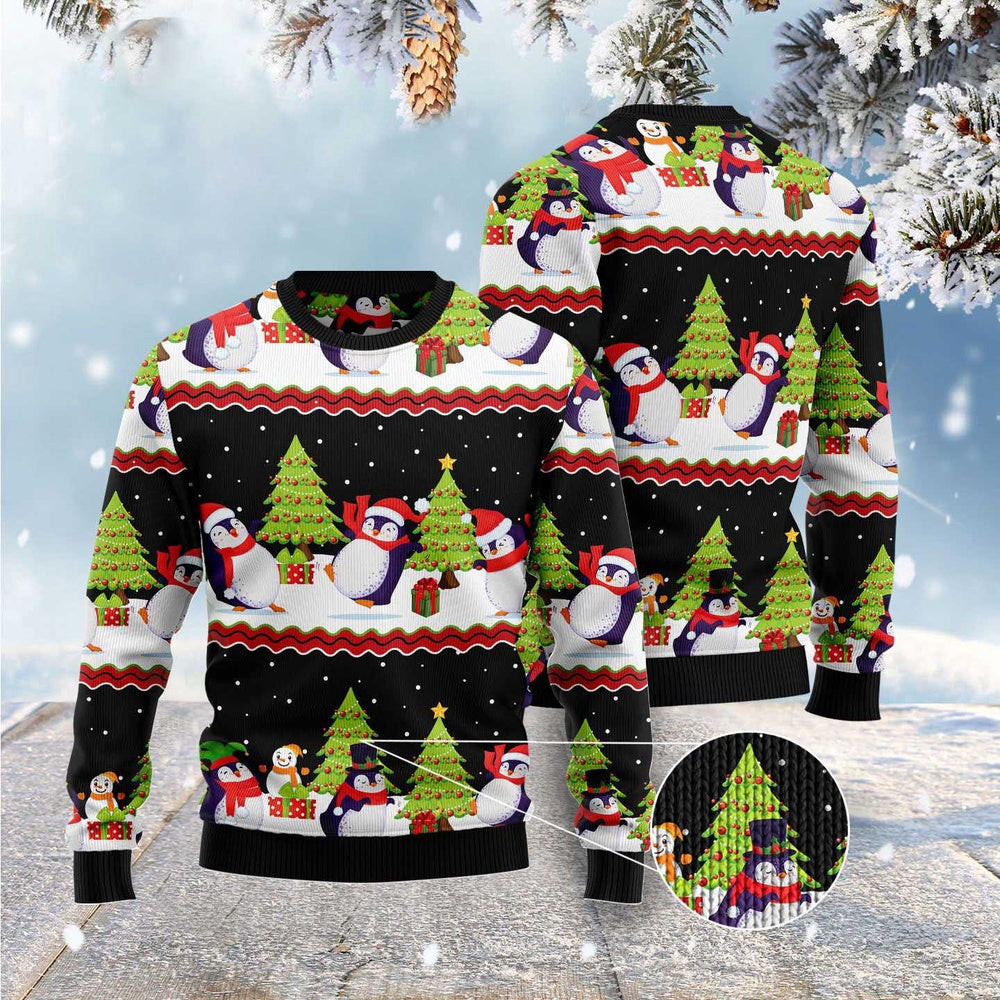 Lovely Penguin Ugly Christmas Sweater Funny Ugly Christmas Sweater Gifts For Couples