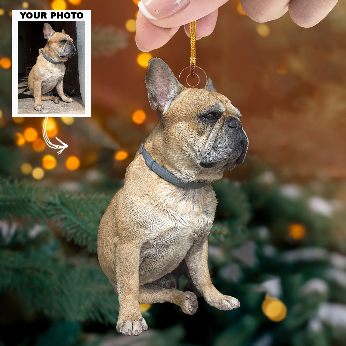 Lovely Pet Personalized Photo Mica Ornament Christmas Gift For Dog Lovers Dog Owners