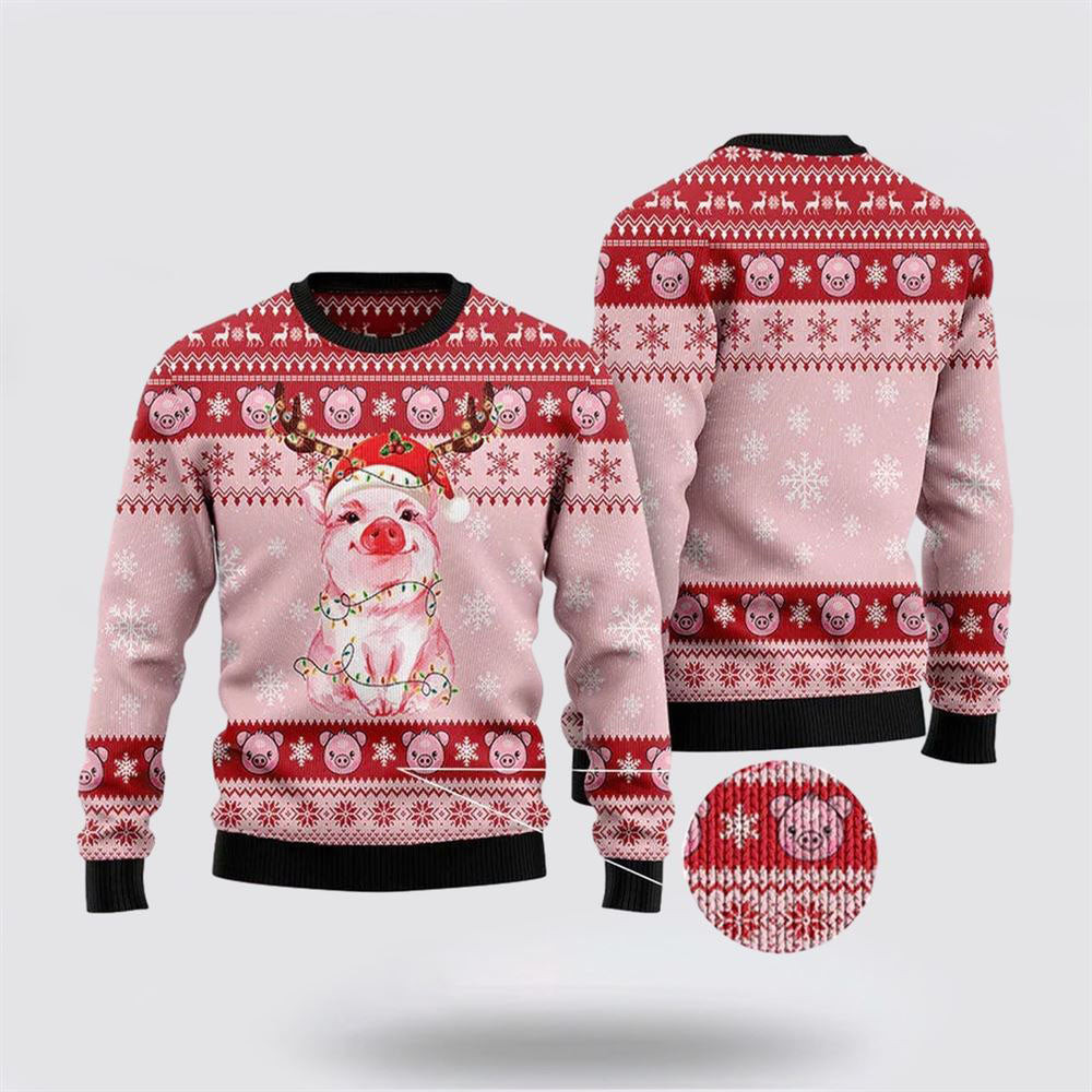 Lovely Pig Santa Ugly Christmas Sweater Unique Christmas Gifts For Family