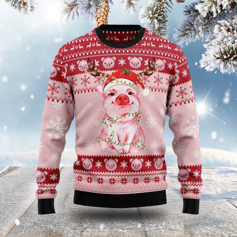 Lovely Pig Ugly Christmas Sweater Animal Clothing Christmas Gifts Pig Lovers