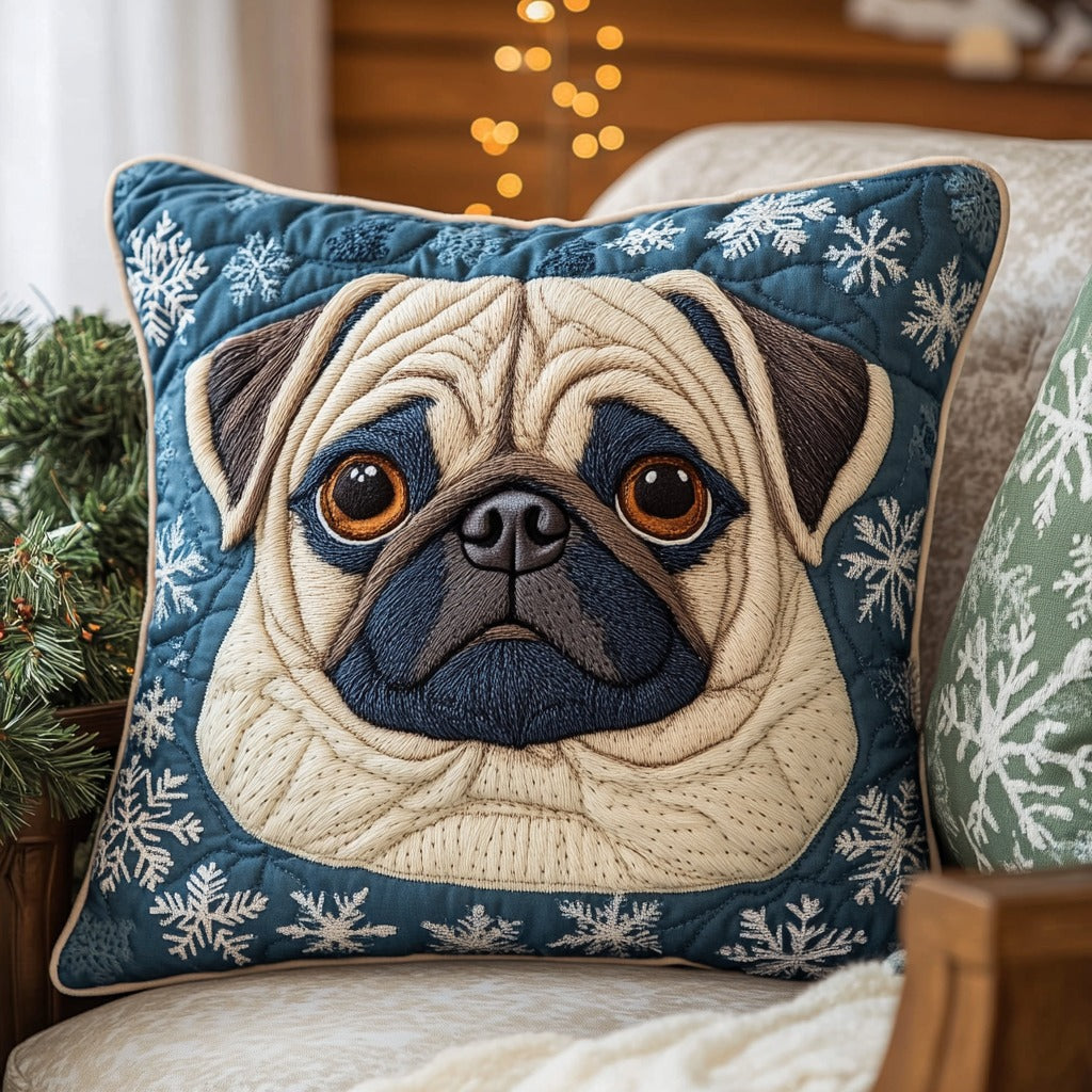 Lovely Pug Quilt Pillow Case Beautiful Pillow Gift for Every Bedroom