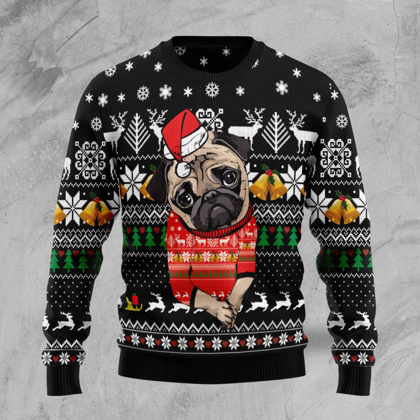 Lovely Pug  Ugly Christmas Sweater