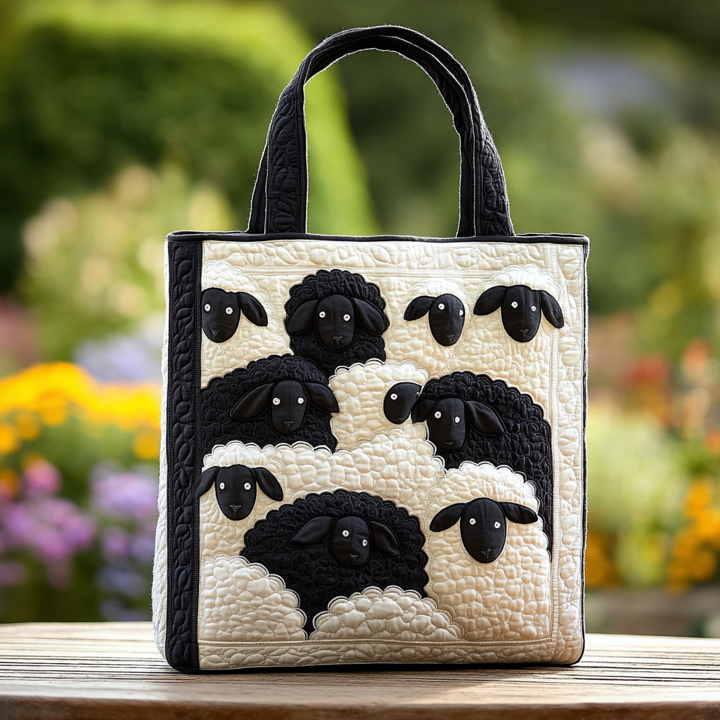 Lovely Sheep Quilted Tote Bag Sheep Novelty Gifts