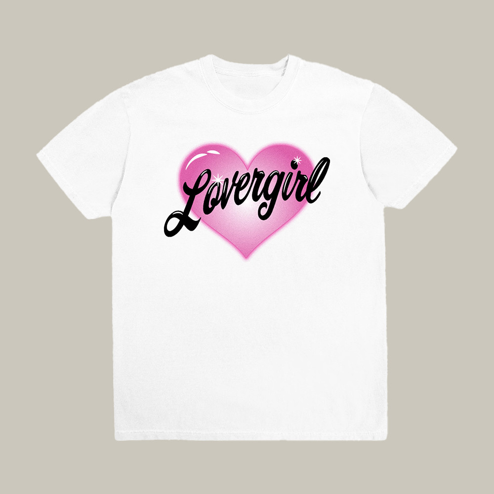 Lovergirl Airbrush T-Shirt Heart Graphic Tee Unique Present For Friends