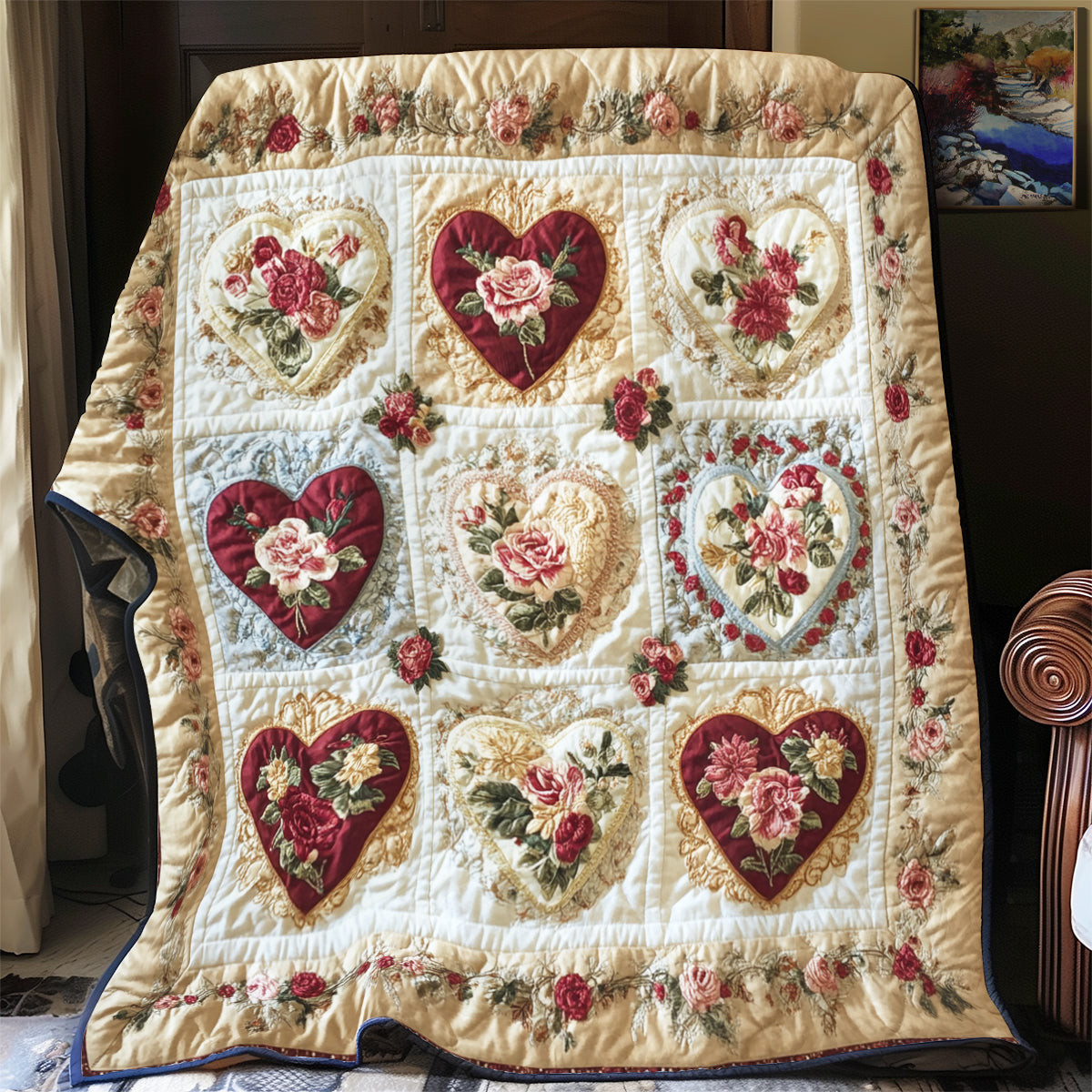 Lover's Garden Quilt Blanket Throws And Blankets Special Gift For Father