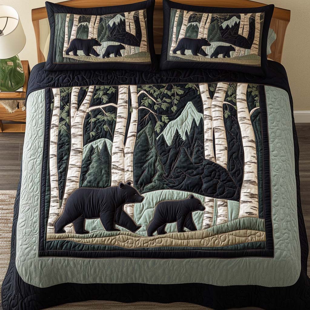Loving Bear Quilted Bedding Set Christmas Bedding Sets Bear Gifts For Women