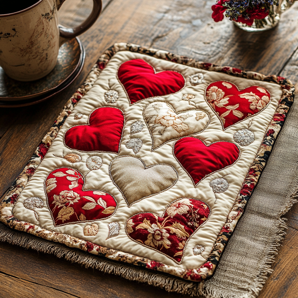 Loving Layers Quilted Placemat Christmas Decor Best Valentines Gifts