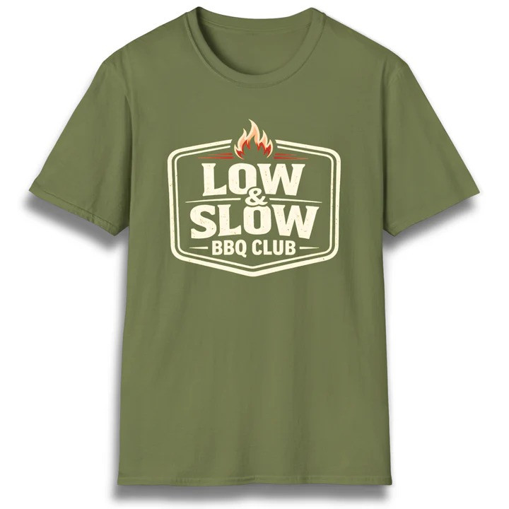 Low Slow BBQ Club T Shirt Smokehouse Pitmaster Barbecue Graphic Tees Best Gift For Dad