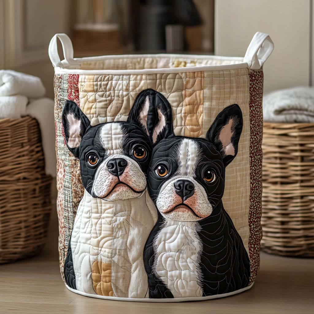 Loyal Duo Quilted Laundry Basket Compact Quilted Laundry Hamper for Small Spaces