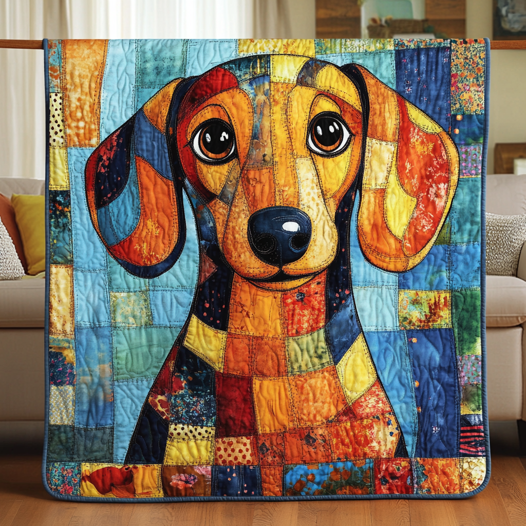 Loyal Friend Quilted Blanket Nice Throw Blanket Presents For Dachshund Lovers