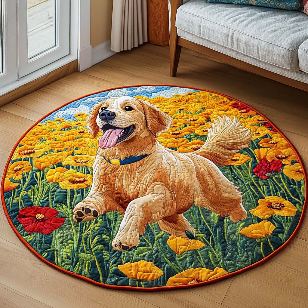 Loyal Friend Quilted Round Mat Front Entryway Ideas Perfect Gift For Dog Lovers