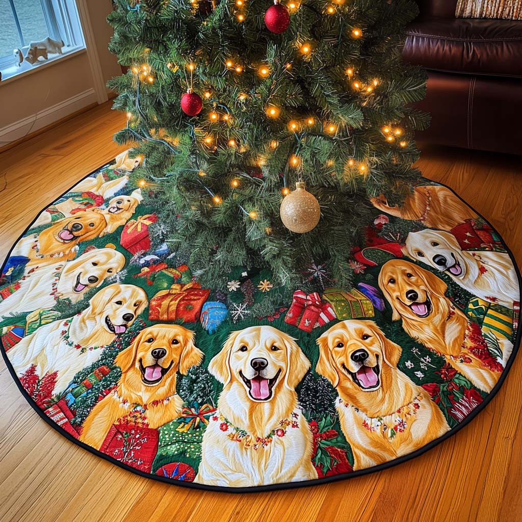 Loyal Heart Christmas Quilted Tree Skirt Xmas Tree Base Cover Christmas Gifts For Couples