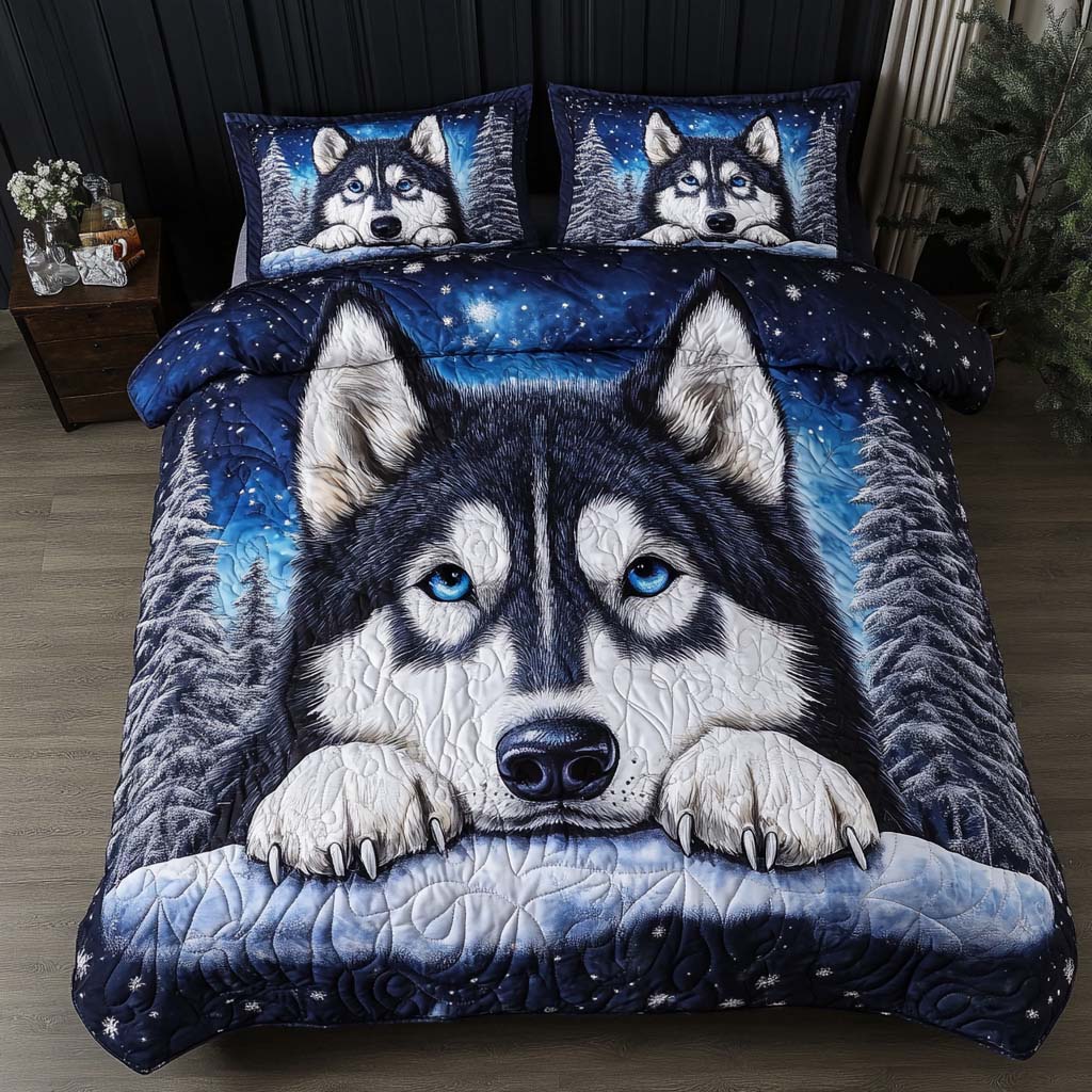 Loyal Shadow Quilted Bedding Set Soft Bed Sheet and Pillowcase Set for Relaxing Nights