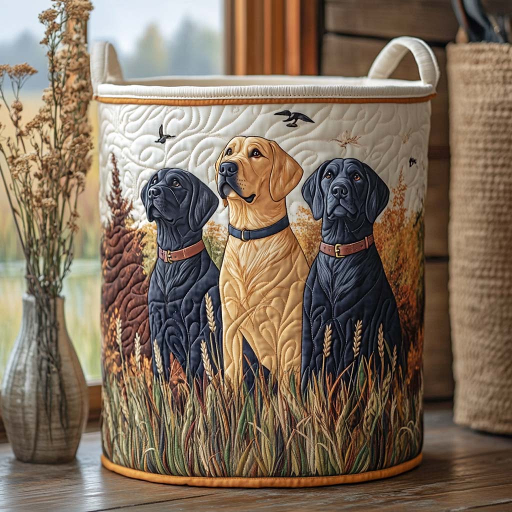 Loyal Trio Quilted Laundry Basket Premium Quilted Laundry Basket with Sturdy Handles