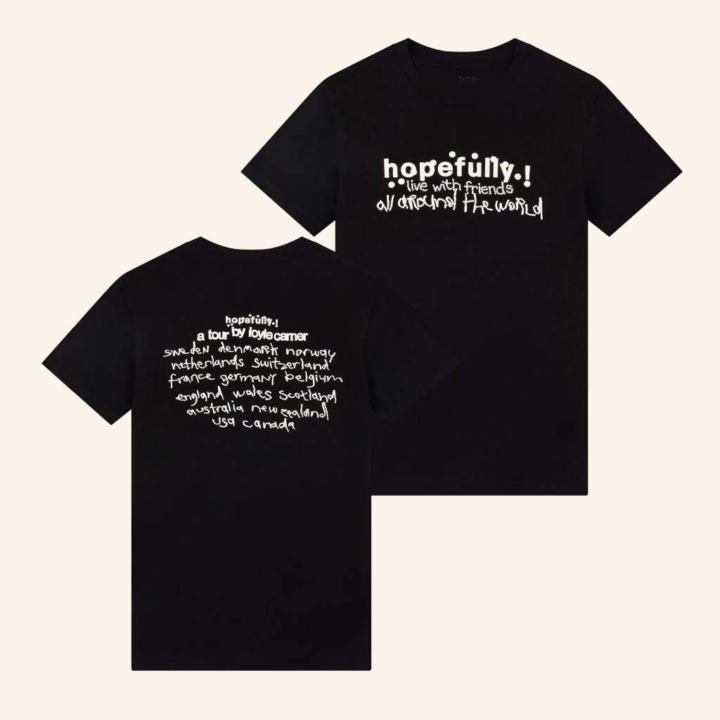 Loyle Carner Merch Hopefully Black Tour T-Shirt Christmas Ideas For Friends