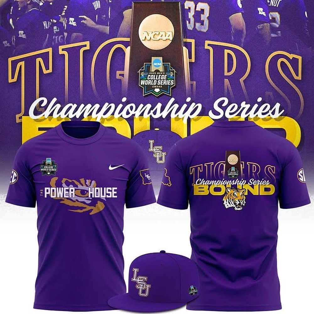 LSU 2025 Men's College World Series Omaha T-shirt Gifts For Husband