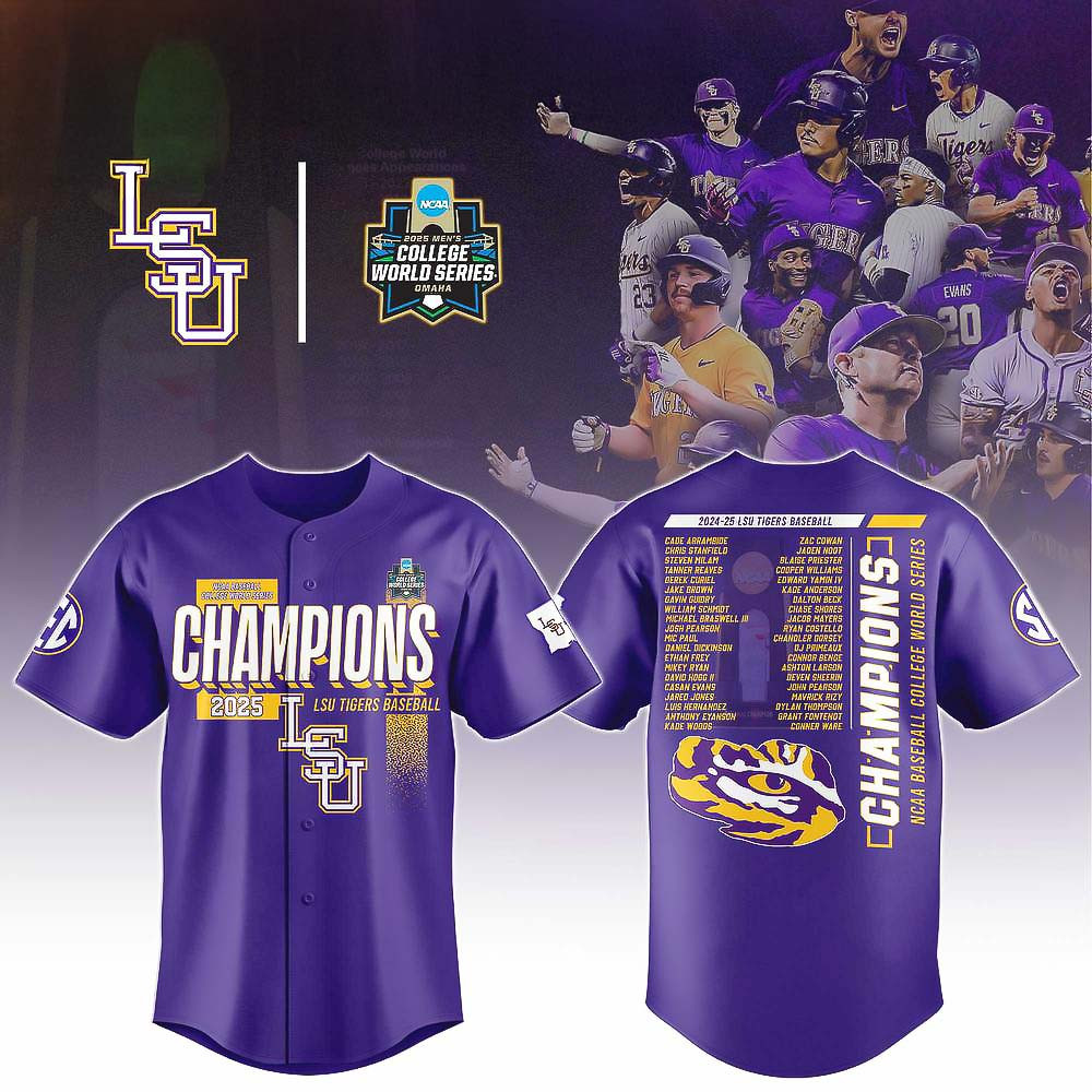 LSU Baseball 2025 College World Series Champions Limited Edition Baseball Jersey Gifts