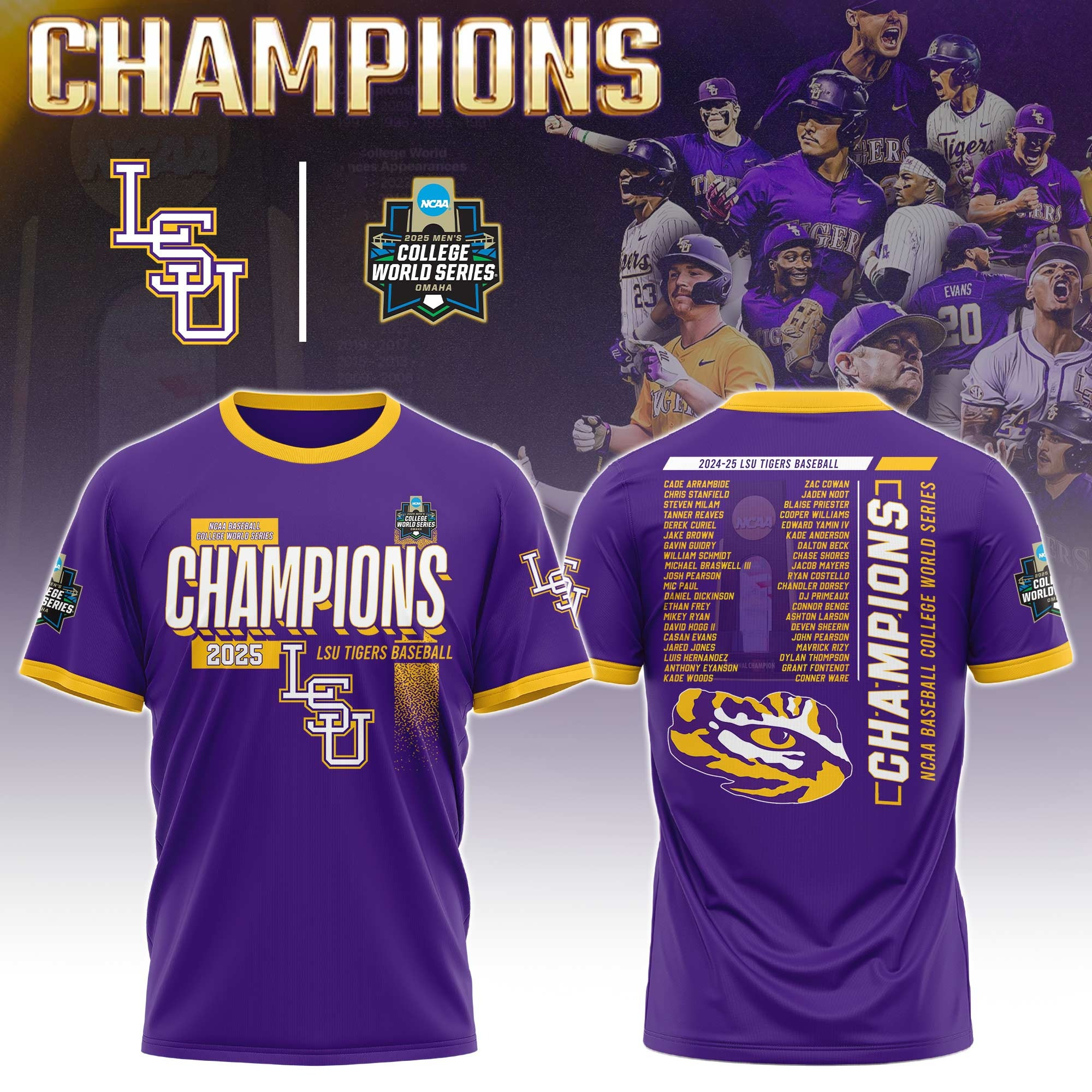 LSU Baseball 2025 College World Series Champions T-Shirt Unique Gift For Sports Buyers