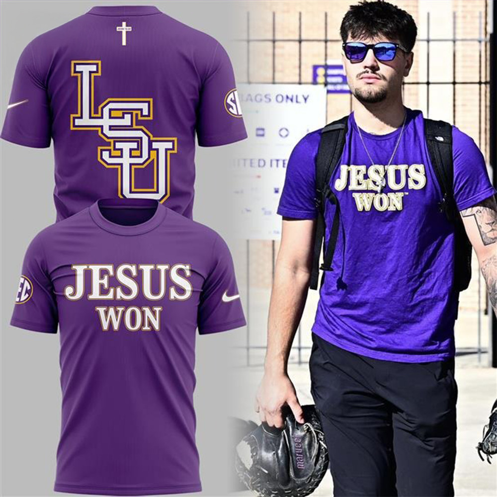 LSU Tiger Jesus Won T-Shirt Gifts For Boyfriend