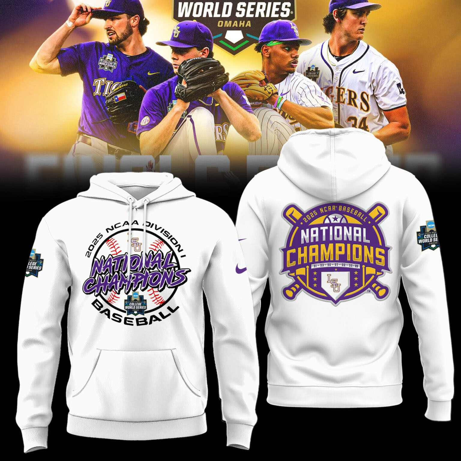 LSU Tigers 2025 NCAA Baseball College World Series Champions Hoodie Best Gift For Sports Buyers