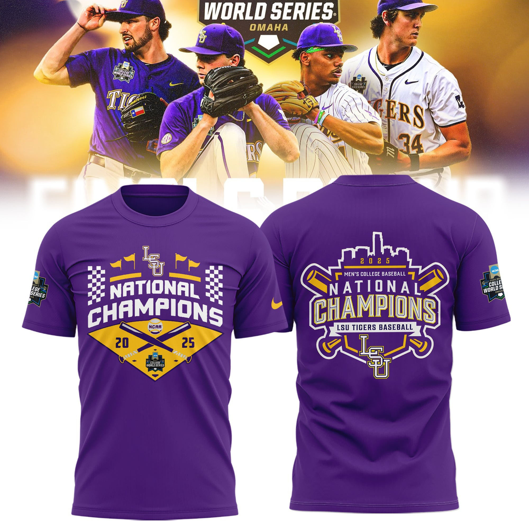 LSU Tigers 2025 NCAA Baseball Men's College World Series Champions T-Shirt Gifts Best Gift For Any Sports Buyer