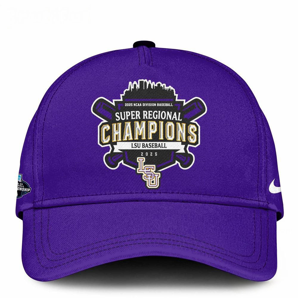 LSU Tigers 2025 NCAA Division Baseball Super Regionals Champions Hat Gifts For Fans