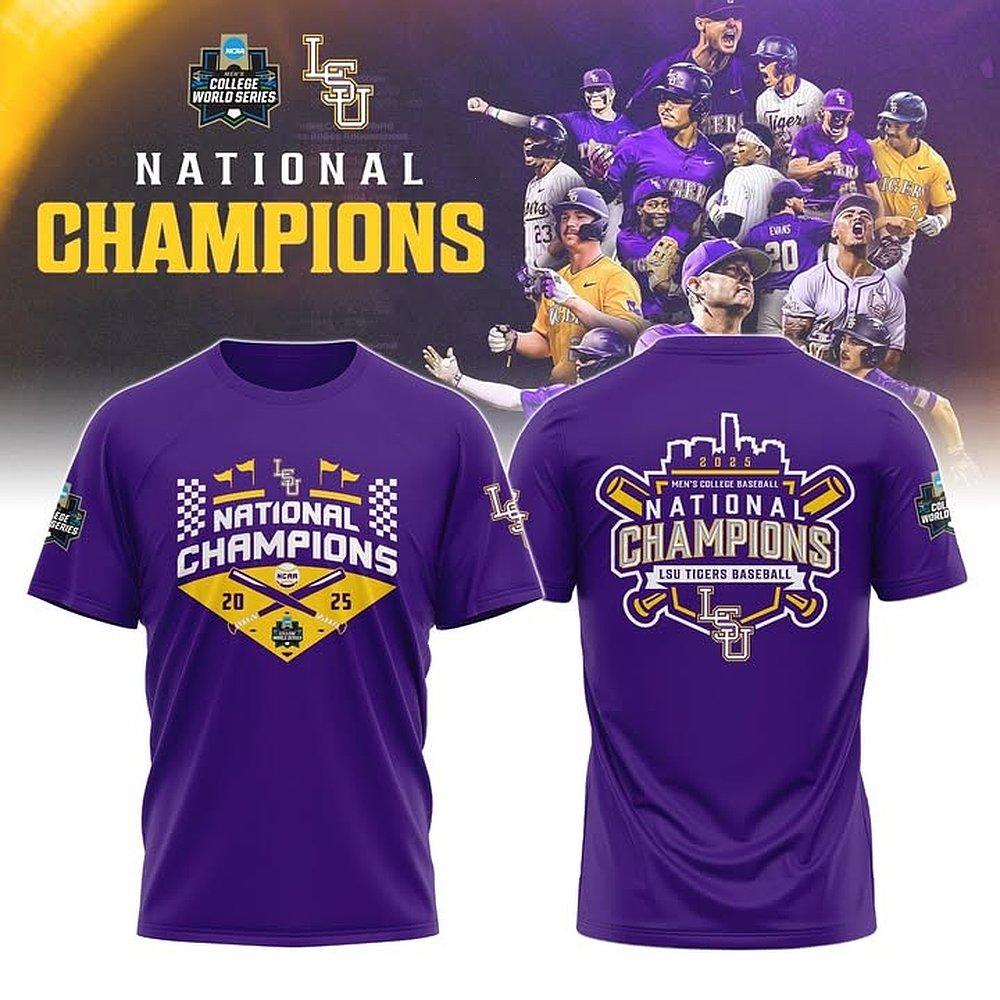 LSU Tigers 2025 NCAA World Series Champions T-Shirt Best Gift For Baseball Fans