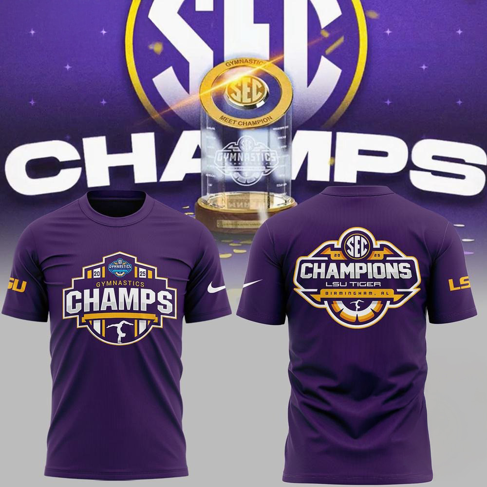 LSU Tigers 2025 SEC Women's Gymnastics Champions 3D Shirt