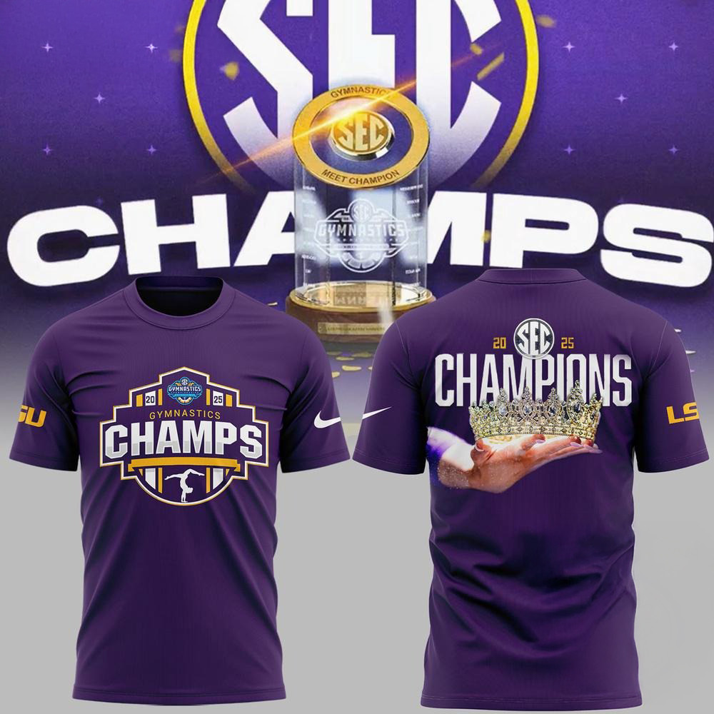 LSU Tigers 2025 SEC Women's Gymnastics Champions 3D T-Shirt Best Football Gifts